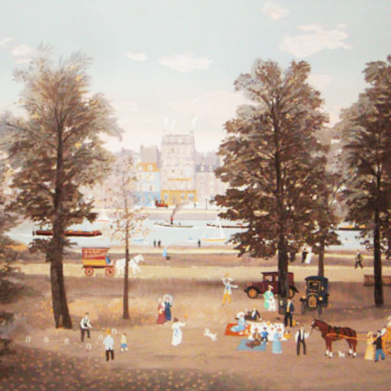 ミッシェル・ドラクロワの絵画作品　タイトルは、午後の公園